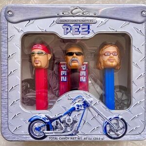 Orange County Choppers collectible Pez tin box - never opened.  Paul Jr/Paul Sr